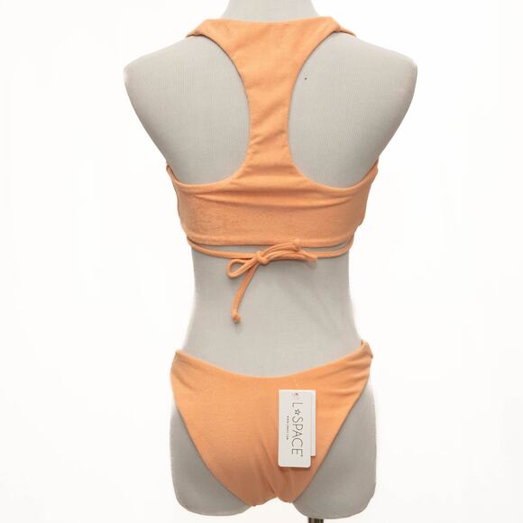 Free People L*Space Tangy Terry Dax Top Cabana Bitsy Bikini Bottom Size Large - Picture 3 of 14